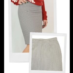 First Option Black & White Checkered Houndstooth Gingham Print Pencil Sz 10/12